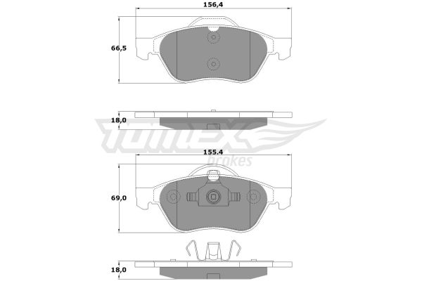 TOMEX BRAKES Bremžu uzliku kompl., Disku bremzes TX 13-51